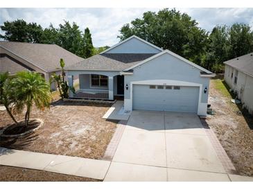 Charming single-Gathering home with a well-maintained lawn and attached two-car garage at 6711 Cambridge Park Dr, Apollo Beach, FL 33572