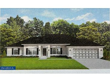 Charming single-story home boasts a manicured lawn and attached two-car garage at 6255 Charland Ave, North Port, FL 34286