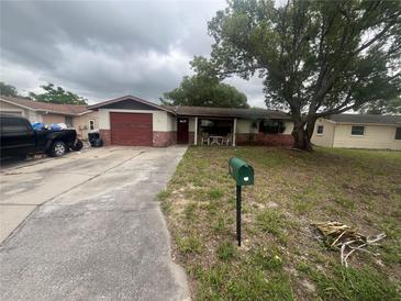 Charming single-story home featuring an attached garage and well-maintained front yard at 11234 Areca Dr, Port Richey, FL 34668