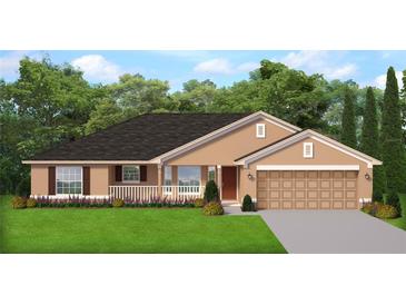 Charming single-story home featuring a neat lawn, covered entryway, and an attached two-car garage at 2277 Chanute St, Port Charlotte, FL 33953