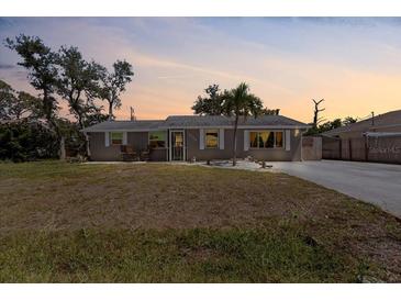 Charming single-story home featuring neutral paint, a palm tree, and a well-manicured front yard at 1249 Indus, Venice, FL 34293