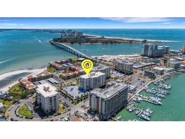 Beautiful Clearwater Beach condo building with boat slips and amazing water views at 851 Bayway Blvd # 403, Clearwater Beach, FL 33767