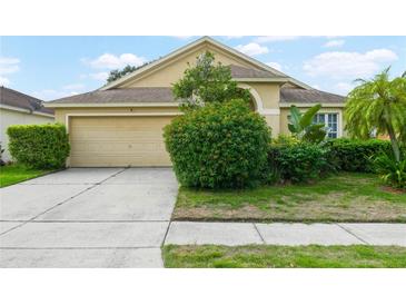 One-story house with a landscaped yard at 10507 Goldwater Ln, Riverview, FL 33569