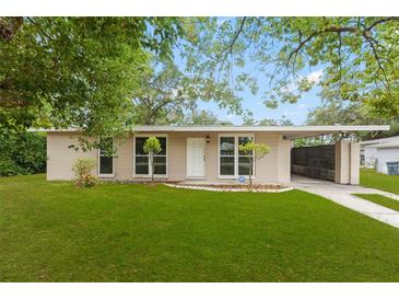 Charming single-story home with a well-maintained lawn and an attached carport at 1018 Briarwood Ave, Tampa, FL 33613
