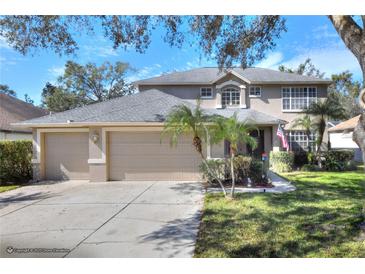 Charming two-story home featuring a three-car garage, well-manicured lawn, and mature landscaping at 3507 Autumn Glen Dr, Valrico, FL 33596