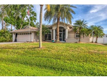 Charming single-Gathering home with a well-manicured lawn and palm trees in a sunny environment at 4305 Sandune Ave, North Port, FL 34287