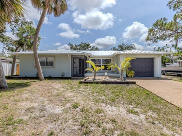 Charming single-story home with a well-maintained lawn and mature palm trees at 2020 E Crest Dr, Englewood, FL 34223