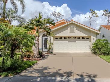 Charming single-story home with a well-manicured lawn, mature landscaping, and a two-car garage at 4176 Summertree Rd, Venice, FL 34293