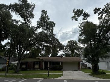 Ranch-style home with mature trees and driveway at 4706 W Estrella St, Tampa, FL 33629
