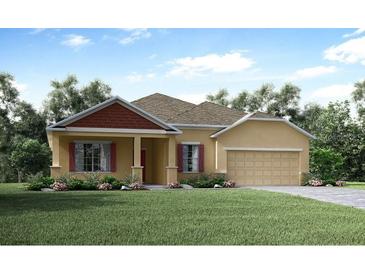 Inviting single-story home with manicured lawn and colorful flowerbeds at 150 Castile Ct, Punta Gorda, FL 33983