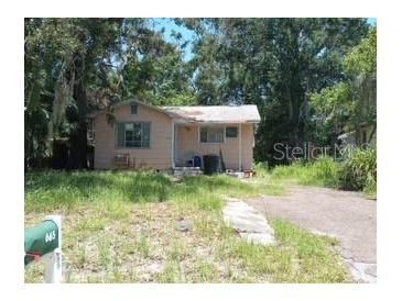 Modest single story home featuring an overgrown front yard and a mailbox at 665 36Th S Ave, St Petersburg, FL 33705