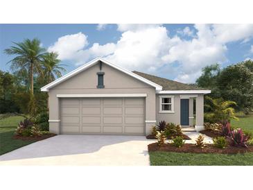 Charming single-Gathering home showcasing a two-car garage, landscaped yard, and attractive architectural design at 11783 Memorial Dr, Brooksville, FL 34613