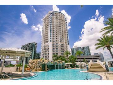 Luxury high-rise building with a resort-style pool and waterfall at 449 S 12Th St # 2405, Tampa, FL 33602