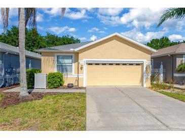Charming single-story home with a well-manicured lawn and attached two-car garage at 8049 Sanguinelli Rd, Land O Lakes, FL 34637