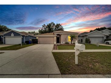 Charming one-story house with a two-car garage and landscaped yard at 803 Parsons Pointe St, Seffner, FL 33584
