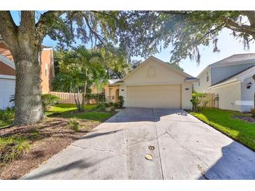 Single-Gathering home with attached garage and mature landscaping at 17721 Ridgeway Point Pl, Tampa, FL 33647