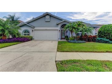 Two-story house with two car garage and lush landscaping at 11426 Glenmont Dr, Tampa, FL 33635