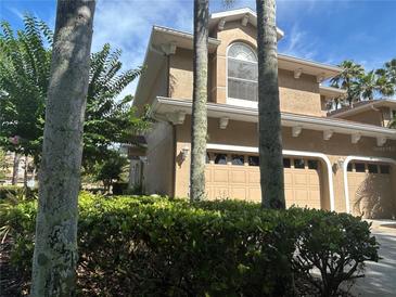 Charming two-story home with an attached two-car garage, and well-maintained landscaping at 4251 Preserve Pl, Palm Harbor, FL 34685