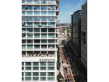 Daytime view of Edition building and surrounding streets at 1000 Water St # 1402, Tampa, FL 33602