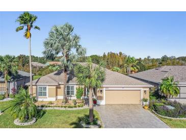 Single-Gathering home with two-car garage and landscaped yard at 10520 Collar Dr, San Antonio, FL 33576