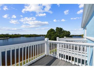 Deck overlooking a beautiful riverfront landscape at 3825 Pompano Se Dr, St Petersburg, FL 33705