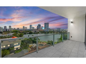 Balcony view overlooking the city skyline and lake at 777 3Rd N Ave # 1203, St Petersburg, FL 33701