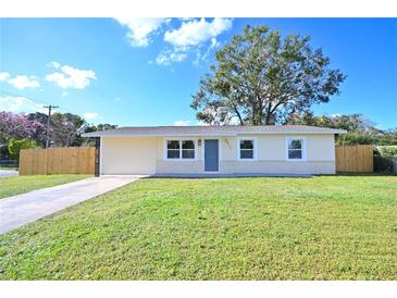 Newly renovated home with a fresh coat of paint and landscaping at 4011 Berkley Dr, Tampa, FL 33610