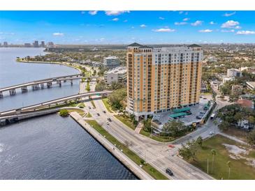 Aerial view of high rise building by the water at 345 Bayshore Blvd # 1104, Tampa, FL 33606