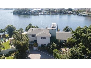 Aerial view of waterfront home at 5400 Aloha Dr, St Pete Beach, FL 33706
