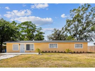 Charming single-story home with a well-maintained yard and welcoming front entrance at 3414 Lindsey St, Dover, FL 33527