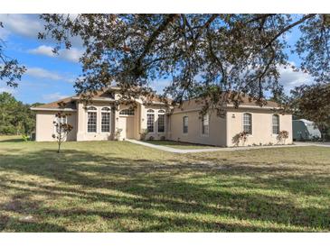 One-story home with landscaped yard and driveway at 11004 Carnes St, Weeki Wachee, FL 34613