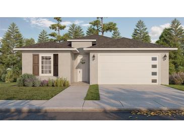 Charming single-story home with a two-car garage and landscaped front yard at 2713 San Luis Rd, Holiday, FL 34691