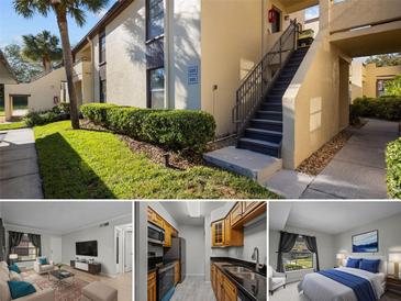 Well maintained exterior featuring lovely landscaping and stairs leading to the units at 13608 S Village Dr # 6105, Tampa, FL 33618
