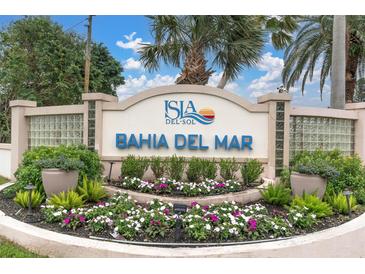 Bahía Del Mar community entrance sign with landscaping at 6021 Bahia Del Mar Cir # 333, St Petersburg, FL 33715