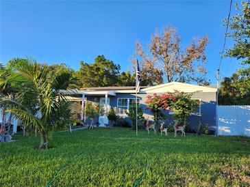 Newly painted house with a well-maintained lawn and landscaping at 6041 Dublin Dr, New Port Richey, FL 34653