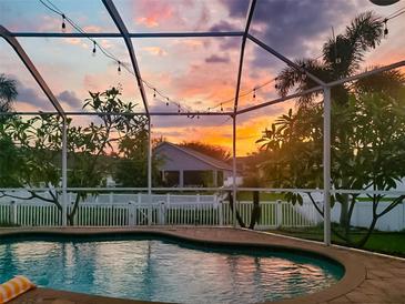 Enjoy breathtaking sunsets from your screened pool area at 8312 Moccasin Trail Dr, Riverview, FL 33578