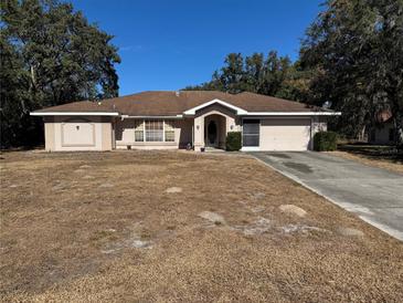 Single-story home with attached garage and mature trees at 11463 Chalk Farm Rd, Spring Hill, FL 34609