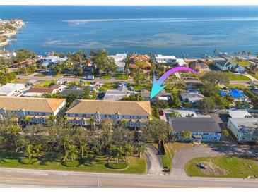 Aerial view of townhomes near the water at 4603 Overlook Ne Dr, St Petersburg, FL 33703