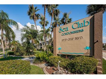 Sea Club Condominium sign at 19725 Gulf Blvd at 19725 Gulf Blvd # 46, Indian Shores, FL 33785