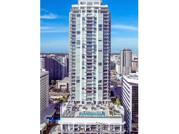 Stunning high-rise condo building with floor-to-ceiling windows and city views in downtown at 301 1St S St # 804, St Petersburg, FL 33701
