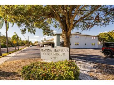 Marina Harbour Condominium sign at entrance of community at 3717 46Th S Ave # 6, St Petersburg, FL 33711