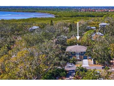 Charming home nestled among trees with water views creating a serene and private setting at 7418 Bay Dr, Tampa, FL 33635
