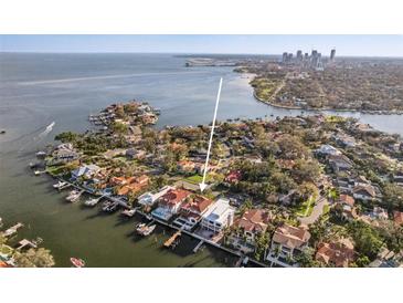 Stunning waterfront property boasting a private dock and panoramic views of the bay and city skyline at 801 Brightwaters Ne Blvd, St Petersburg, FL 33704