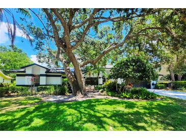 Charming home with lush green lawn, mature trees, and manicured landscaping offering great curb appeal at 16311 Colwood Dr, Odessa, FL 33556