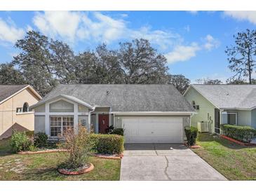 Charming single Gathering home with a well-maintained lawn and two car garage at 4010 Levonshire Pl, Valrico, FL 33596