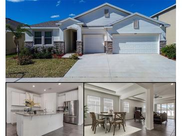 Beautiful single Gathering home with two-car garage and stone veneer accents at 3624 Autumn Amber Dr, Spring Hill, FL 34609