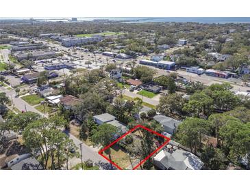 An aerial view of the property's location within a residential neighborhood and proximity to community amenities at 3607 S Hubert Ave, Tampa, FL 33629
