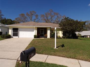 Charming single-story home featuring an attached garage and well-maintained front yard at 3457 Carmichael St, Palm Harbor, FL 34684