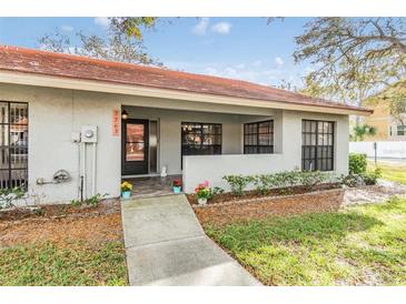 Charming single story home with a well manicured lawn and appealing front entrance at 2263 Citrus Ct, Clearwater, FL 33763