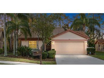 Charming single-story home with a two car garage and well-manicured landscaping at 3612 Darston St, Palm Harbor, FL 34685